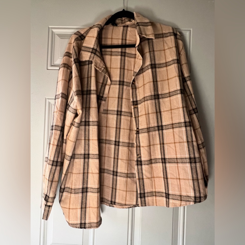 Shein Plaid Cardigan Size 1X
